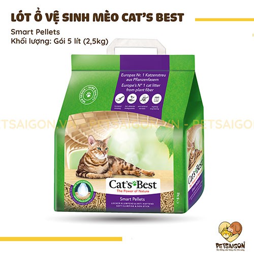 [CHÍNH HÃNG] LÓT Ổ VỆ SINH CAT'S BEST CHO MÈO - SMART PELLET - GÓI 5L~2.5KG