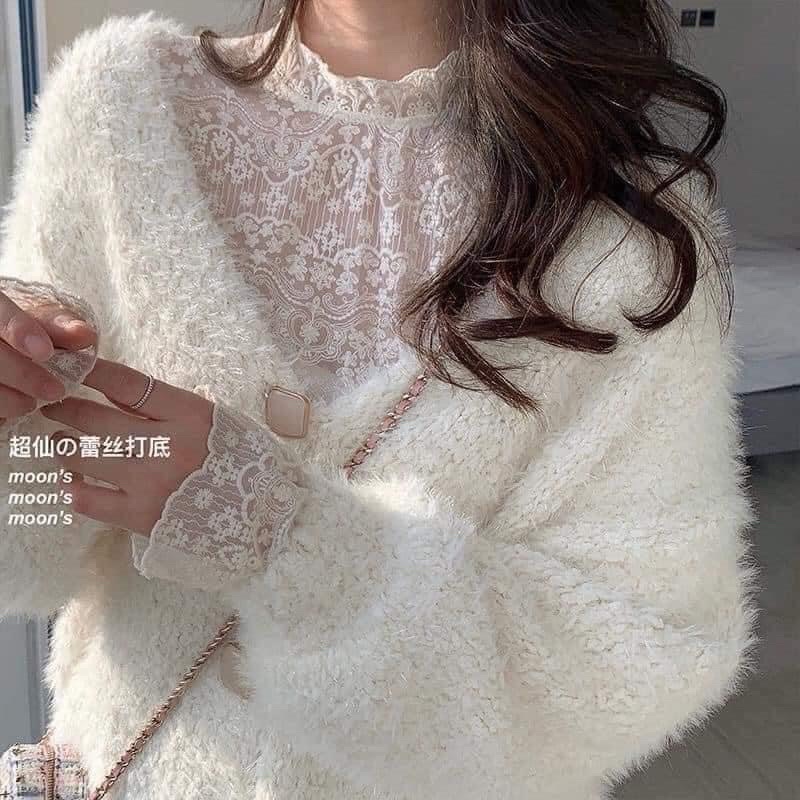 Áo ren phối kèm áo len, áo khoác…( k kèm áo trong) AJ003
