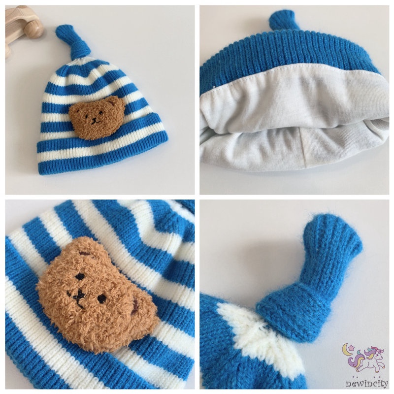 Mũ Len Giữ Ấm Thu Đông Hàn Quốc Dễ Thương Cho Bé