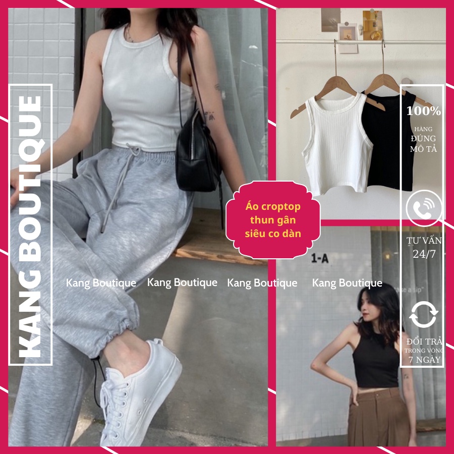 Áo ba lỗ thun gân croptop áo sát nách hàng Quảng Châu Kang Boutique mã AP006A