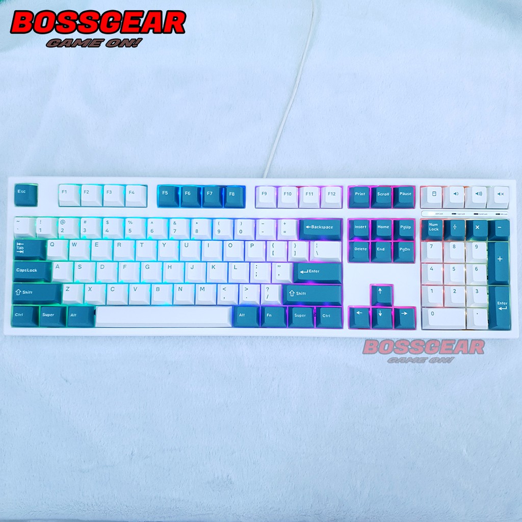 Bàn phím cơ FLEsports FL108CP Aqua Green Hotswap LED RGB Chính hãng