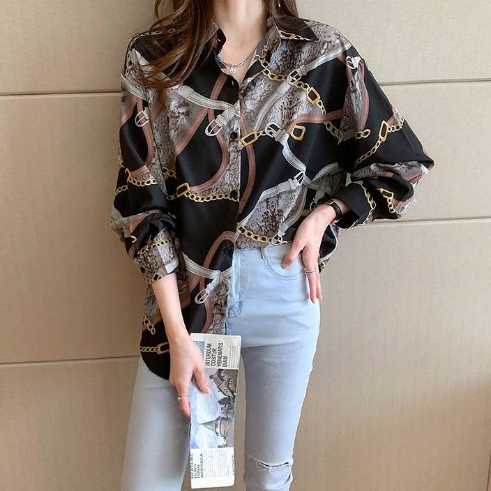 Áo Sơ Mi Lụa In Hình Họa Tiết Tay Dài Phong Cách Sang Trọng Quý Phái | smide Clothing