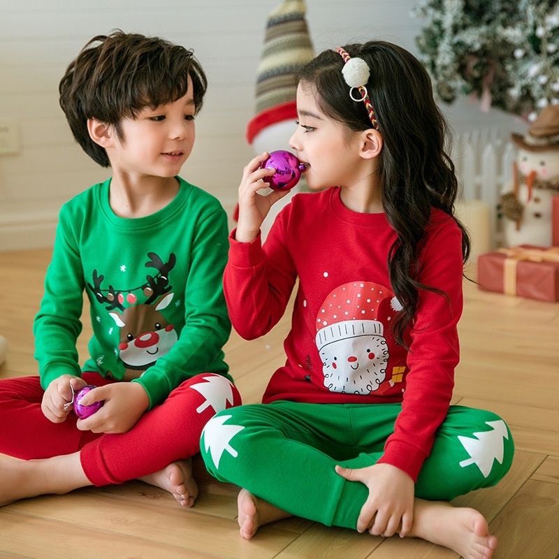 Bộ Thu Đông Cho Bé  Bộ NOEL Dài Tay Cho Bé Trai Bé Gái  Chất Cotton Cao Cấp Siêu Co Giãn Thấm Hút Mồ Hôi Tốt