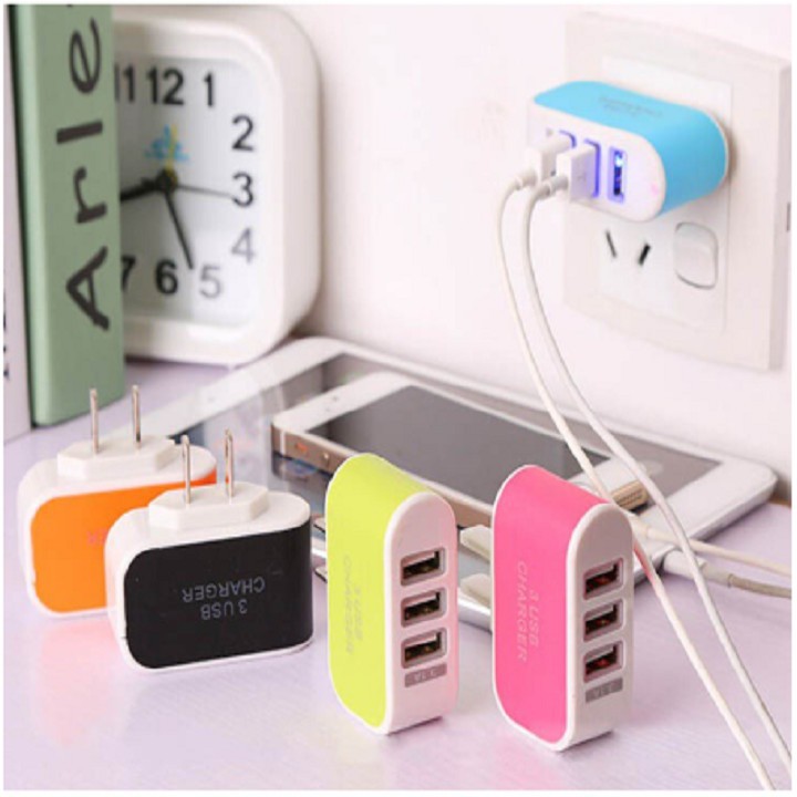 Ổ Cắm Sạc 3 Cổng USB 3.1A (Màu Ngẫu Nhiên)