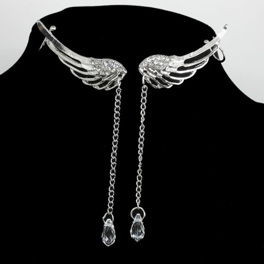 Cặp khuyên vành tai/ Khuyên vành tai đơn nhiều kiểu dáng tùy chọn đính đá nhân tạo thời trang dành cho nữ