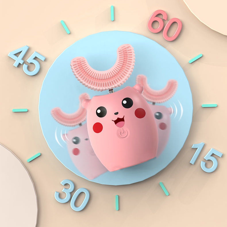 Bàn Chải Đánh Răng Điện Tử Hình Chữ U Xoay 360 Độ Thông Minh Cho Bé° Bàn Chải Đánh Răng Điện Ion Hình Chữ U