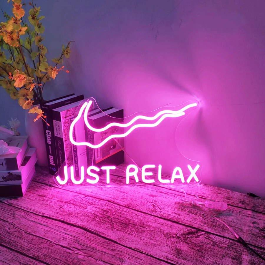Just Relax Đèn Led Neon Sign, Decor trang trí phòng ngủ đa dạng màu sắc thiết kế theo yêu cầu