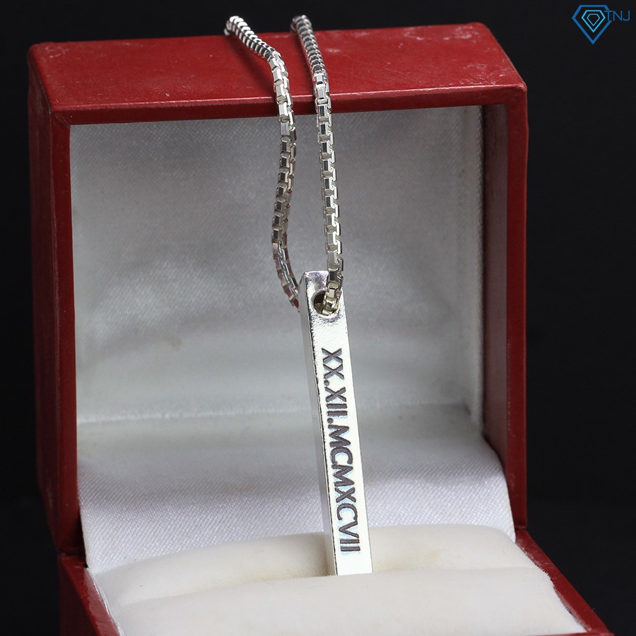 Dây chuyền bạc nam hình trụ vuông khắc tên theo yêu cầu DCA0074 - Trang Sức TNJ