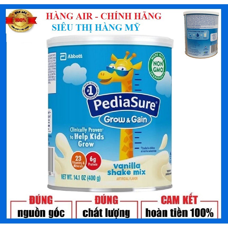 [ Hàng air, có bill ] Sữa PediaSure Grow & Gian 400g của Mỹ