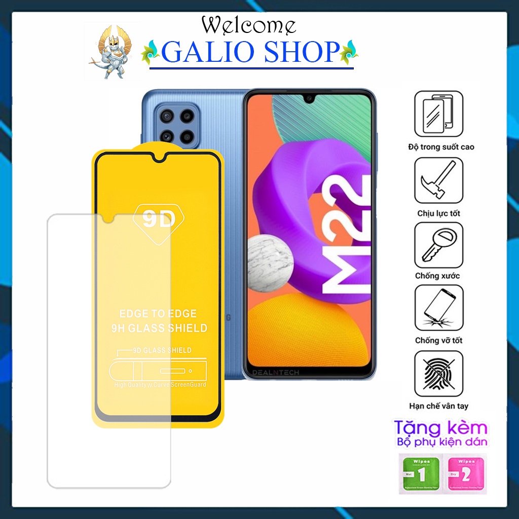 Kính cường lực Samsung M22 Full màn cao cấp độ cứng 21H siêu mượt chống bám vân tay chống trầy xước rơi vỡ màn hình