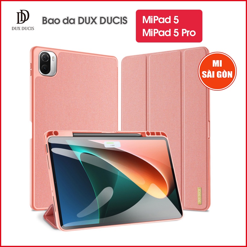 [Hỏa Tốc HCM] Bao da DUX DUCIS Xiaomi MiPad 5/5 Pro (11 inch) (DOMO SERIES) - Mặt lưng TPU mềm, Có ngăn đựng bút - Hồng
