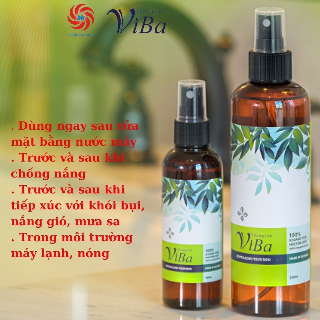 Xịt Khoáng Tươi ViBa 100ml cấp, dưỡng ẩm, kiềm da dầu, khoá trang điểm - shopsenvang | BigBuy360 - bigbuy360.vn