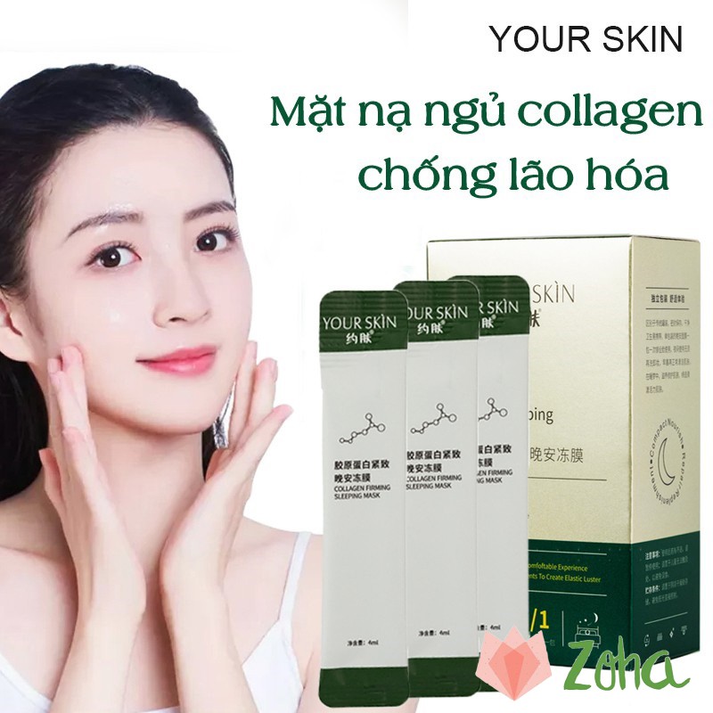 Lẻ 1 gói Mặt nạ ngủ collagen dạng gel YOUR SKIN làm săn chắc và chống lão hóa da dưỡng ẩm chuyên sâu giúp da sáng hồng