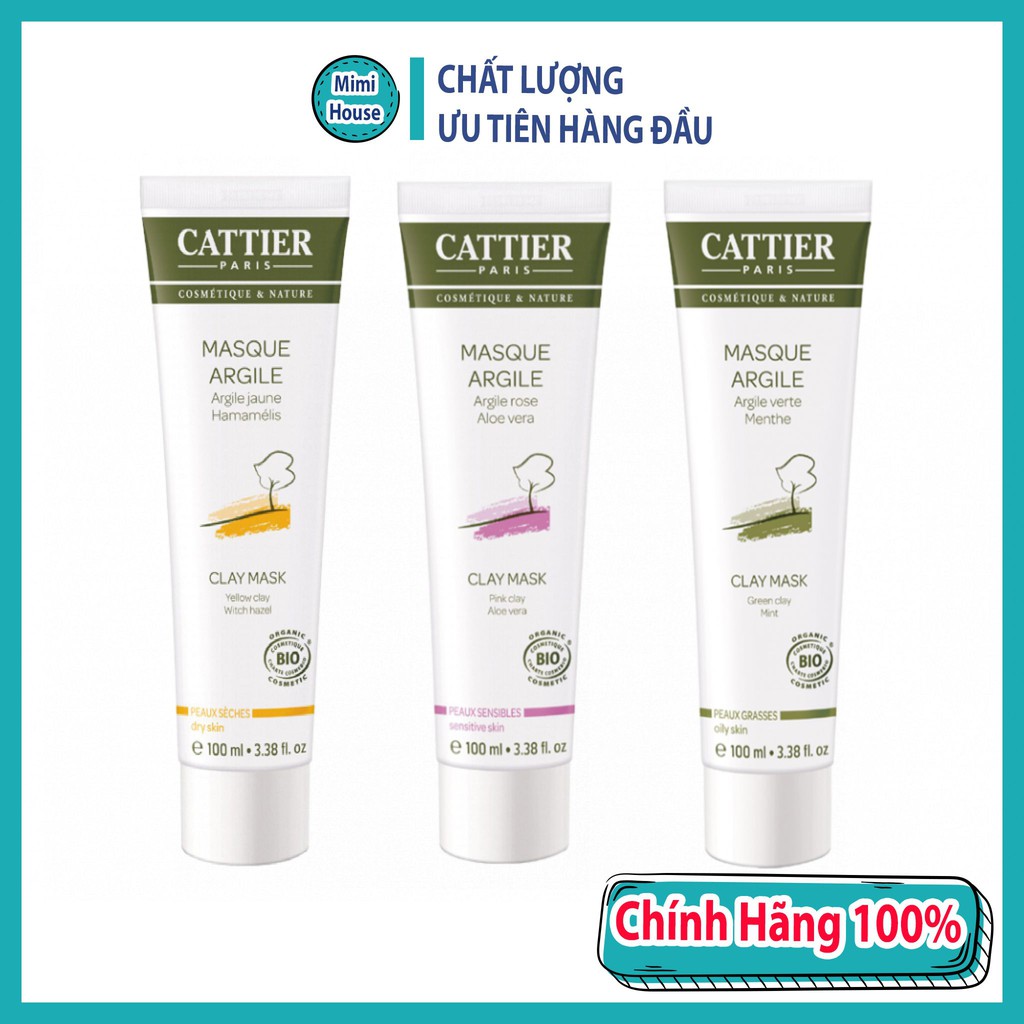 [FREESHIP]Mặt Nạ Đất Sét Cattier Masque Argile 100ml Nội Địa Pháp