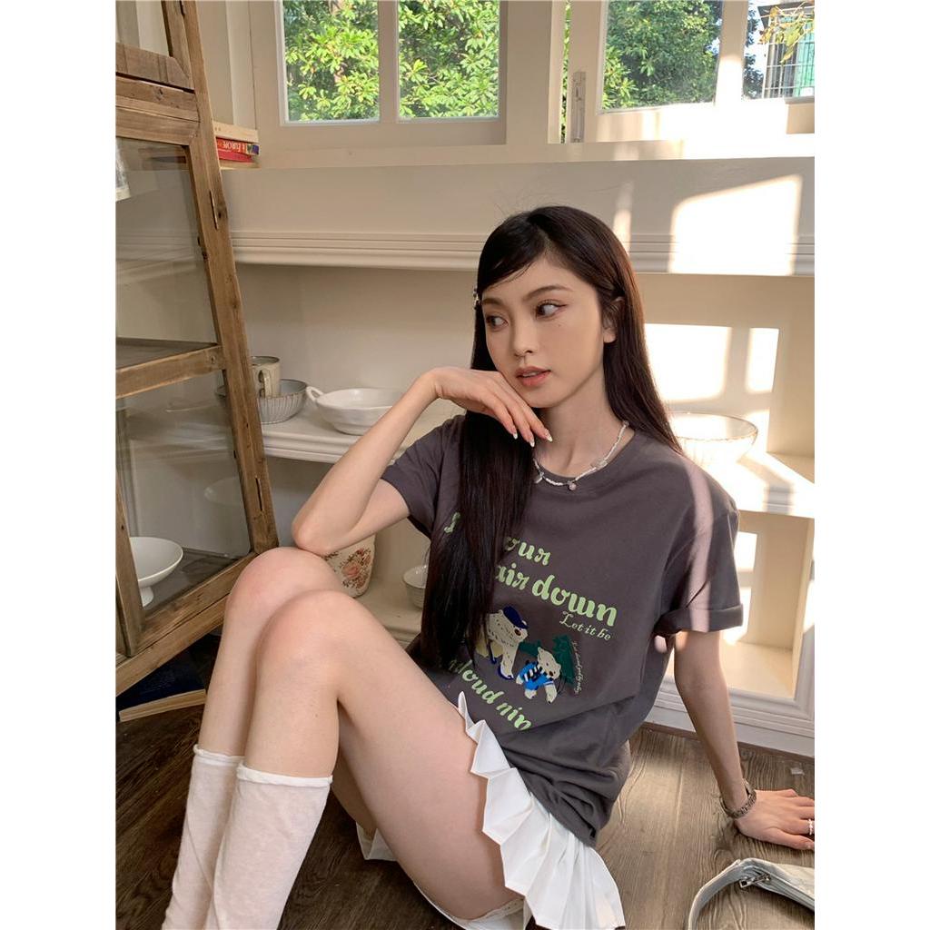 61660 Áo Thun Nữ Cổ Tròn In Hình