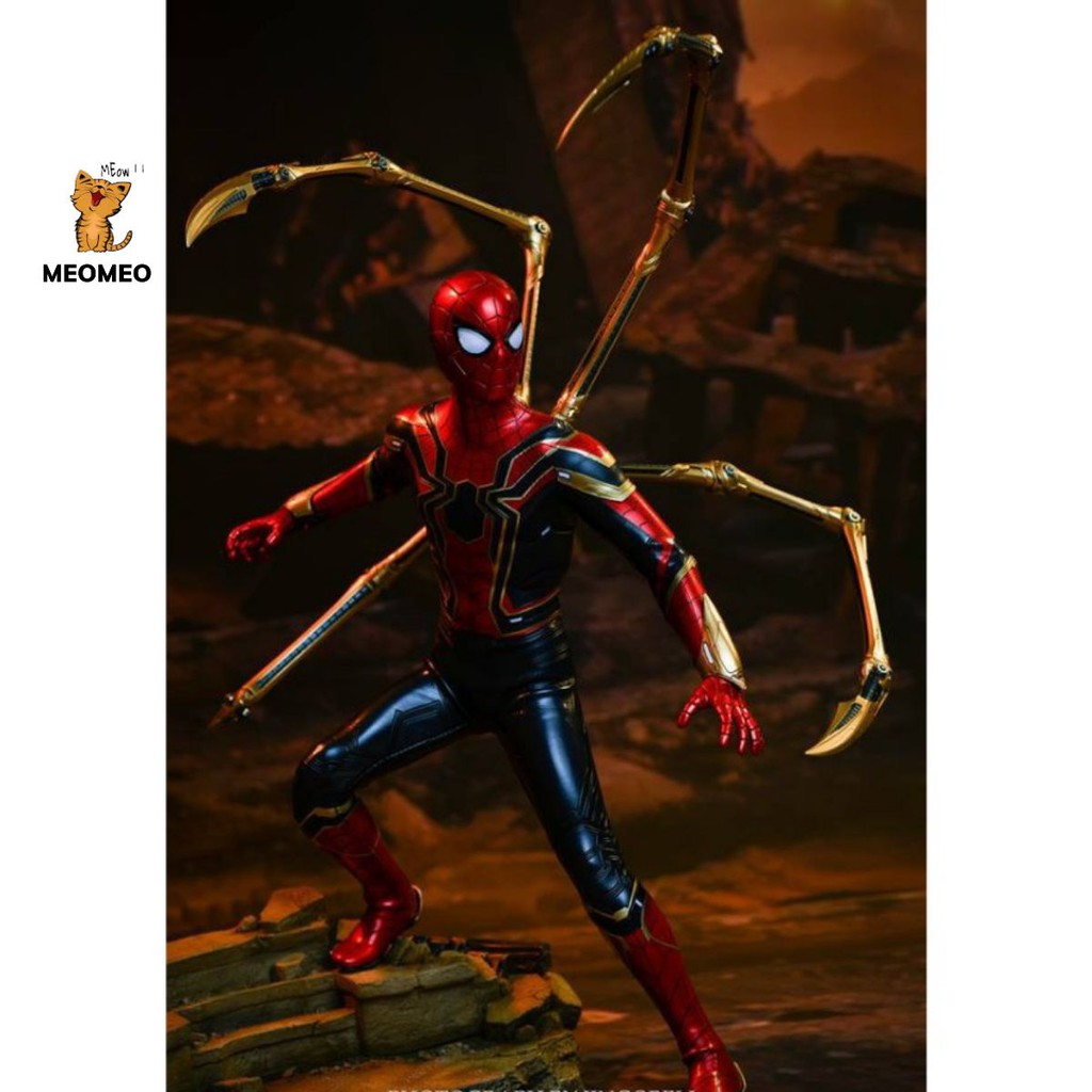 Đồ Chơi Mô Hình Spiderman - Người Nhện Nhựa Đặc Cao 30cm Có Đèn Led Đỏ Và Phát Nhạc - MEOMEOSHOP2021