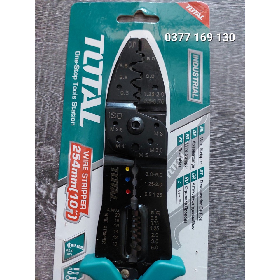 Kìm  tuốt dây điện bấm COS cao cấp 10inch Total THT15101