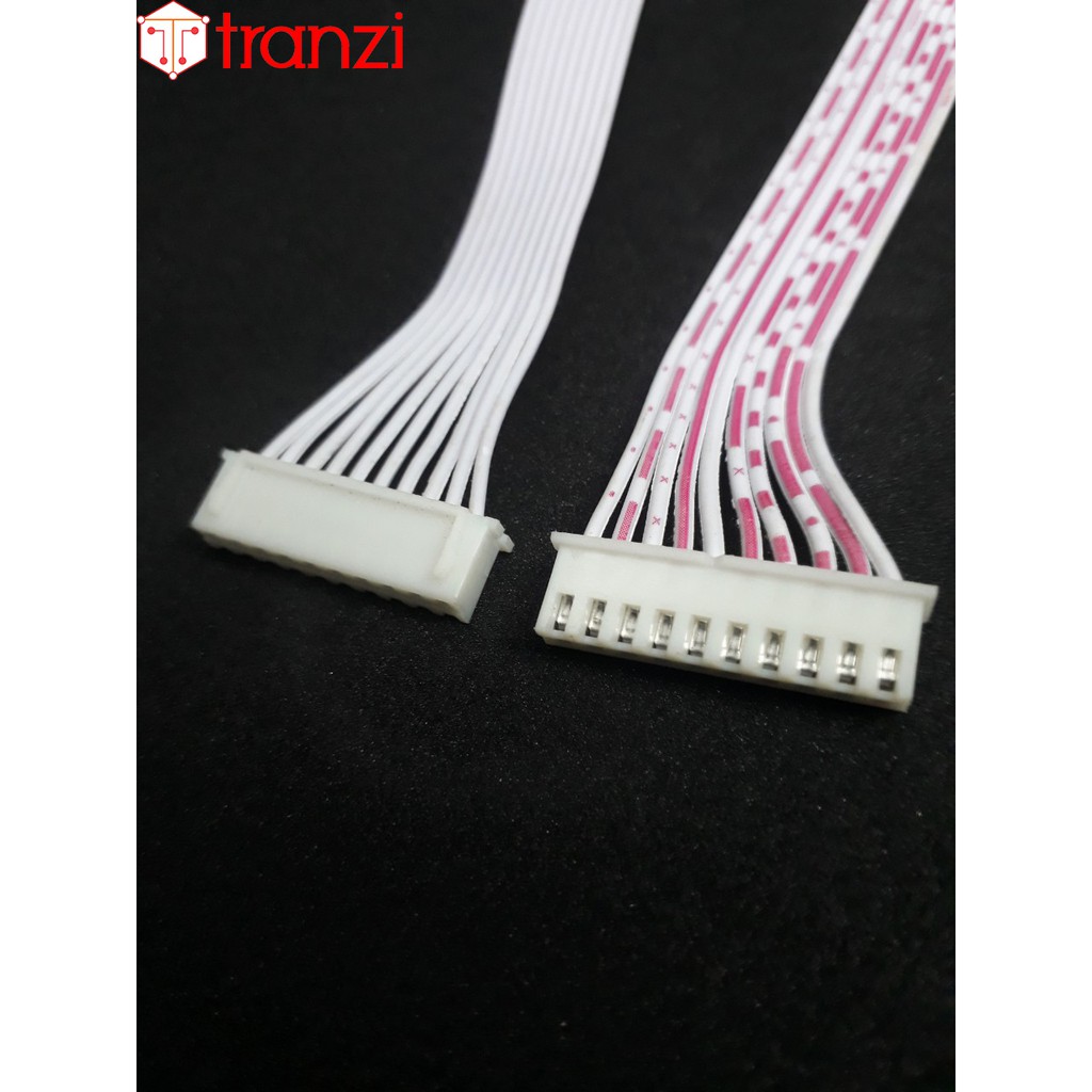 Dây cắm header 2.54mm XH2.54 10P 30cm 2 đầu bấm cùng hướng màu trắng đỏ - túi 1 cái