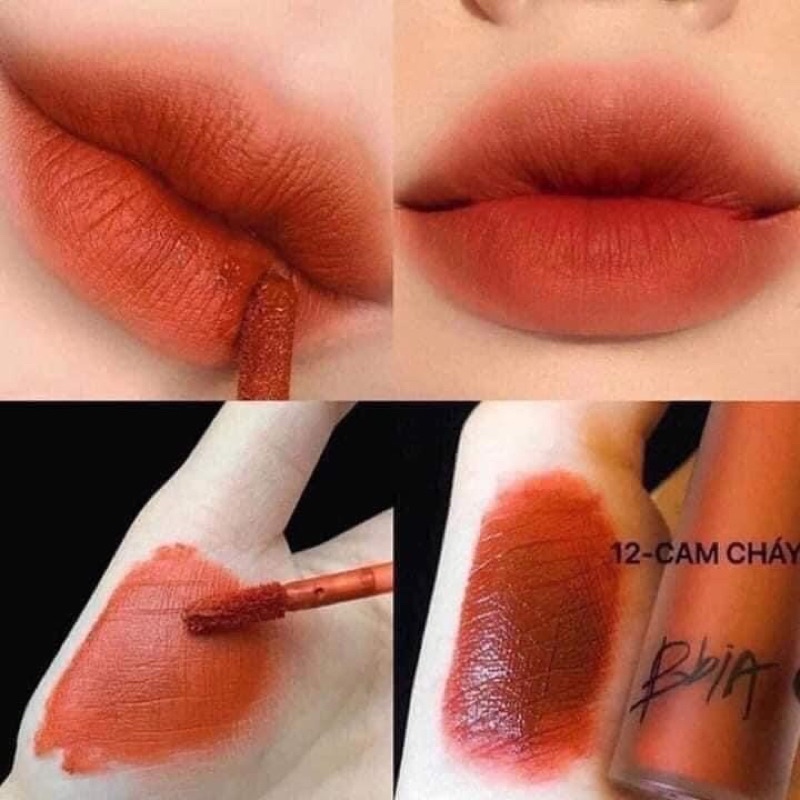 [Chính Hãng] Son Kem Lỳ Bbia màu 12 Cam Cháy Velvet Lip Tint