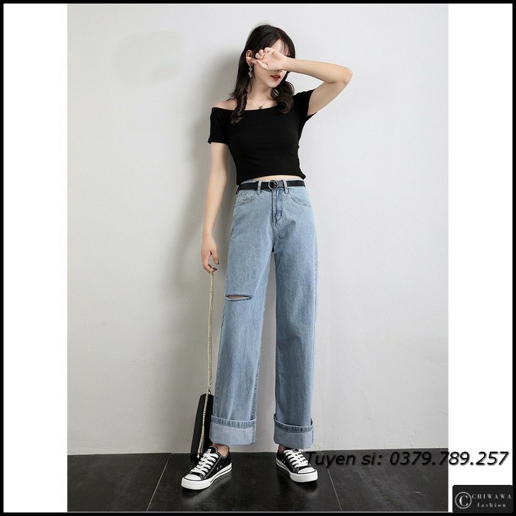 [Sỉ] Quần jean nữ baggy giá rẻ TA10
