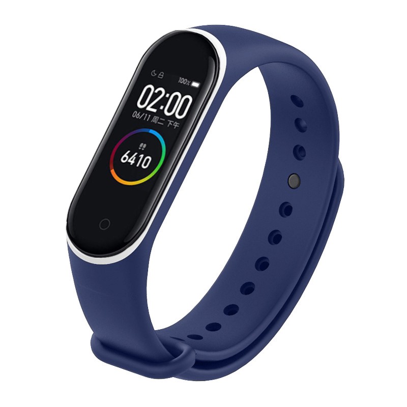 Vòng tay silicone / nút kim loại cho Xiaomi Mi Band 3 Miband 3 4 với 20 màu tùy chọn