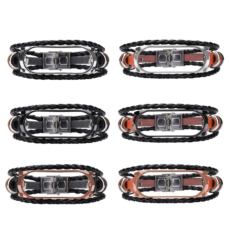 Đồng Hồ Đeo Tay Dây Da Thời Trang Cho Xiaomi Mi Band 5