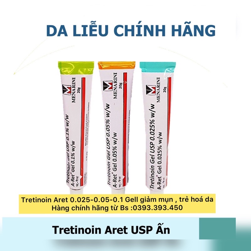 Tretinol Gell USP 0.025-0.05-0.1 hỗ trợ giảm mụn , trẻ hoá da