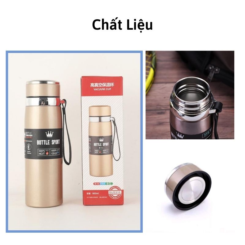 Bình giữ nhiệt inox 304 Bo.ttle S.port thể tích 800ml dáng thể thao có dây xách Xiaomimi D2.001.1