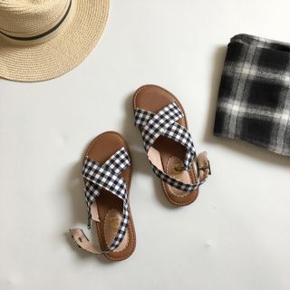 (ORDER) Giày sandal da quai chéo kiểu dáng đơn giản
