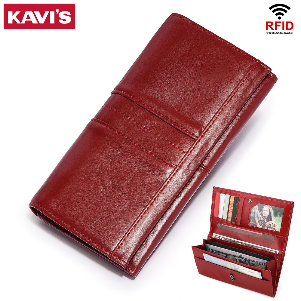 Kavis Ví Da Cầm Tay Dáng Dài bp964 Đựng Điện Thoại Tiện Dụng Cho Nam Và Nữ
