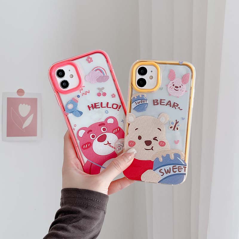 Ốp Điện Thoại TPU Silicon Mềm Chống Sốc Hình Gấu Hello Kitty 3 Trong 1 Cho Iphone 13 12 11 Pro Promax 6 6S 7 8 Plus X XR XSMax SE