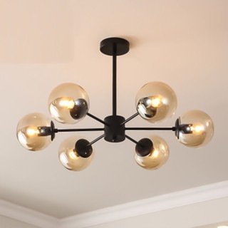 Đèn Trần Bóng LED Bắc Âu, Đèn trần shop bán hàng, phòng khách, phòng ngủ 6 Bóng LED, trắng trong trắng sữa DBA6