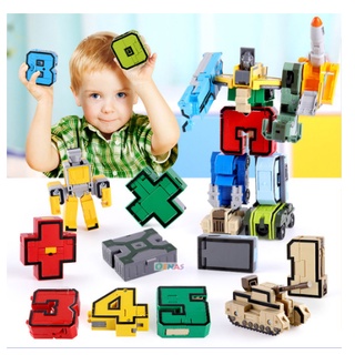 Bộ đồ chơi lắp ráp Robot biến hình chữ cái và chữ số 15 chi tiết giáo dục cho bé tại nhà
