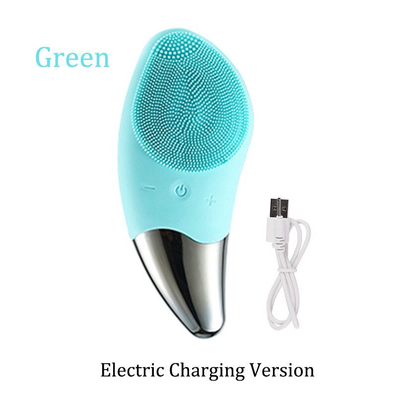 Electric Silicone Facial Cleanser Brush Face Cleaning Washing Sonic Vibration Massage Skin Blackheads Remover Pores Spot Cleaner