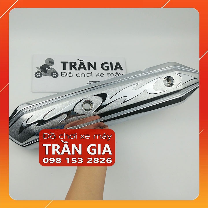 Ốp pô xe AB airblade đầu bò 2011-2012 chụp che bô xi inox crom - phụ kiện trang trí đồ kiểng air blade
