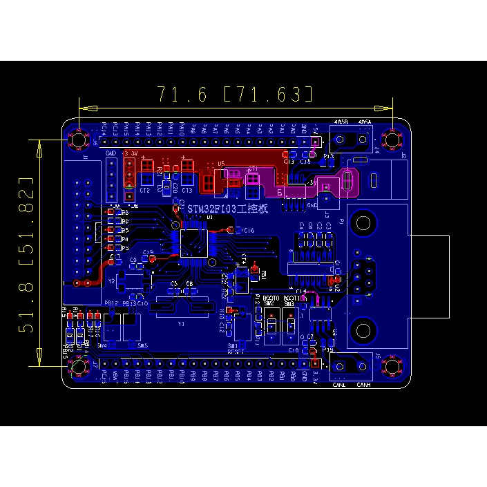 Bảng mạch phát triển lập trình STM32F103C8T6 phần cứng CAN 485