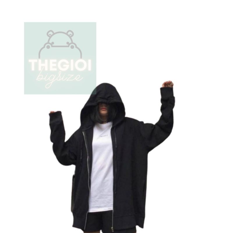 Áo hoodie khóa zip unisex - áo khoác chống nắng bigsize unisex nam nữ 40kg - 85kg