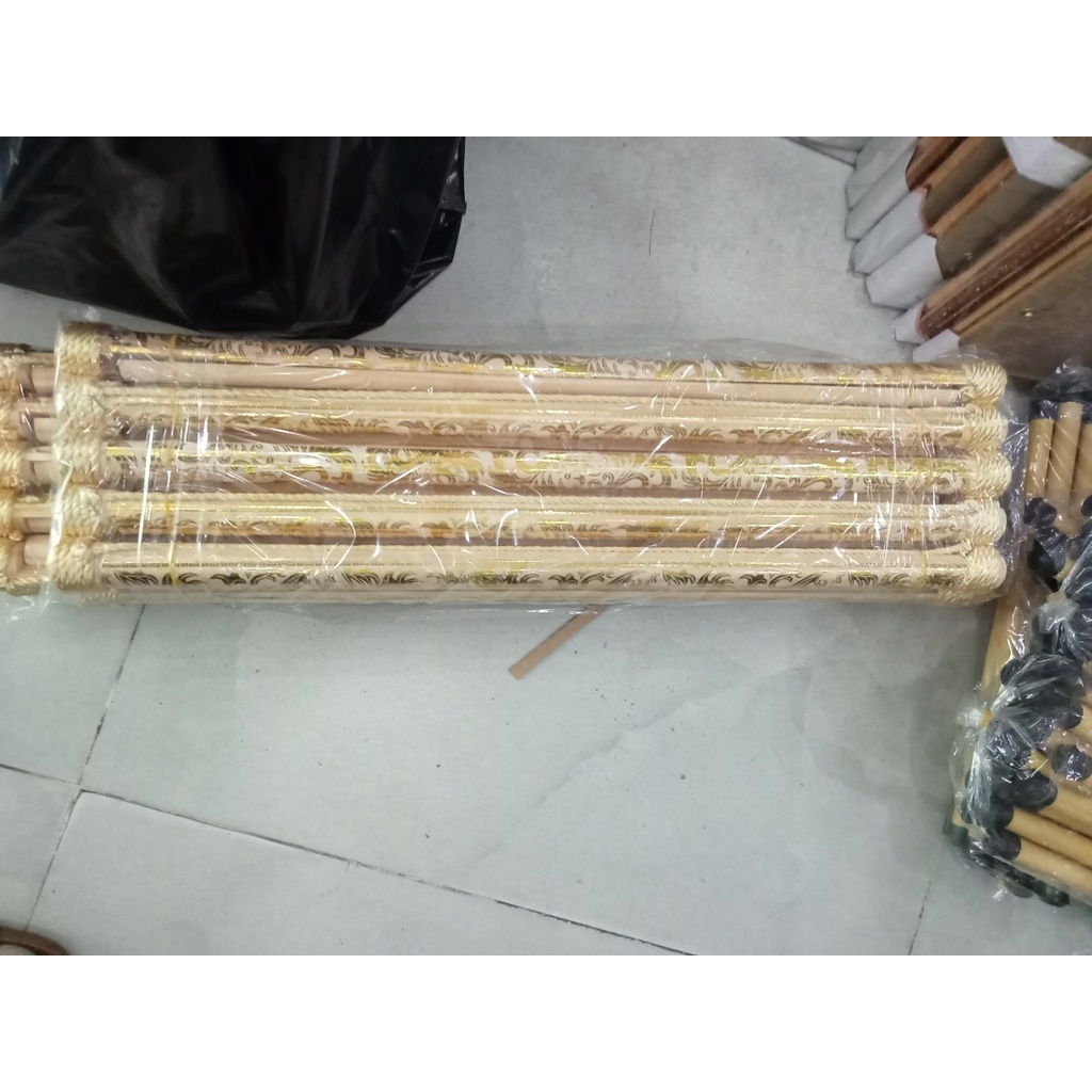 Ống sáo gỗ treo tranh_nẹp lịch quấn thừng 2 đầu 40cm lọt lòng tranh
