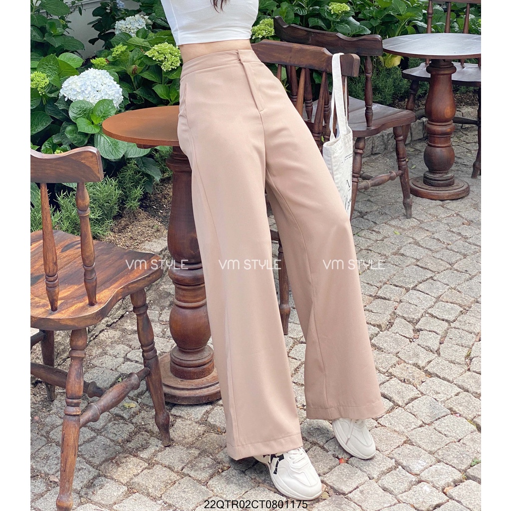Quần tây nữ ống suông trơn VM STYLE chất vải mịn rũ thời trang nữ ulzzang thời trang Hàn Quốc 22QTR02CT0801