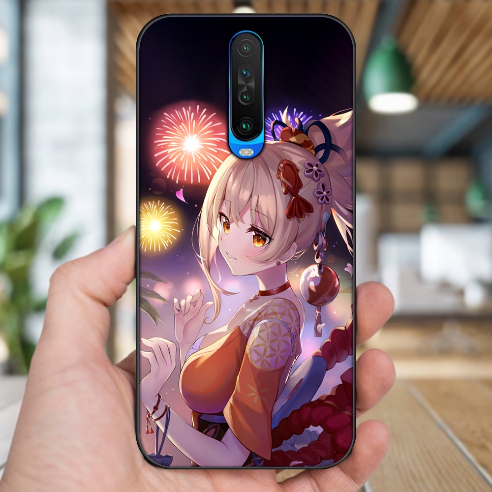Ốp lưng Xiaomi K30 viền đen in hình Yoimiya Genshin Impact