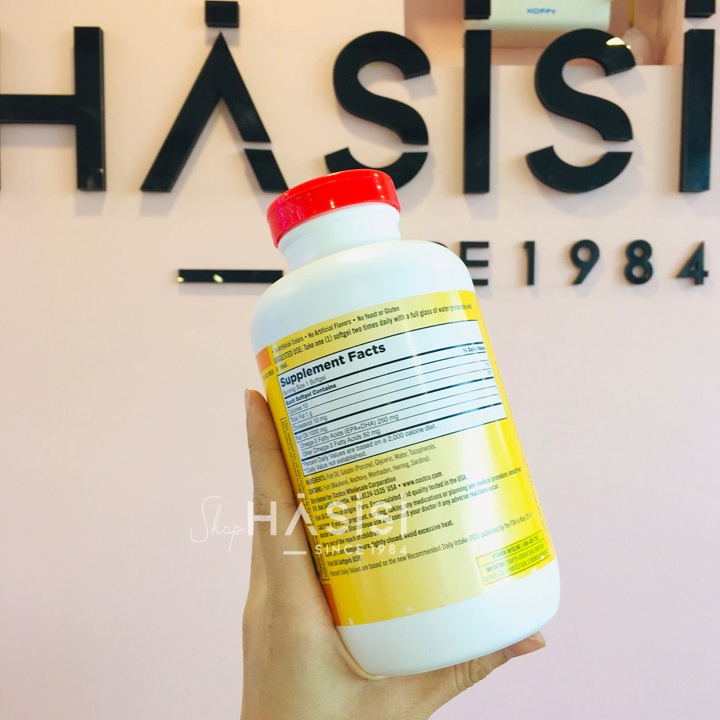 Viên Dầu Cá KIRKLAND - Fish Oil 1000mg Provides 300mg Of Omega-3 (400 Viên - 2 viên/ngày)