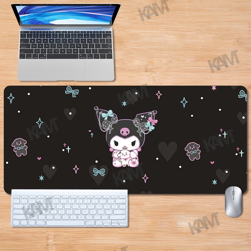 Kam Cartoon Kuromi Mouse Pad Bàn chơi game lớn 800mmx300mm Tấm lót chuột máy tính không thấm nước Tấm lót chuột in HD dễ thương Bàn phím văn phòng Bàn phím chuột Trang trí phòng