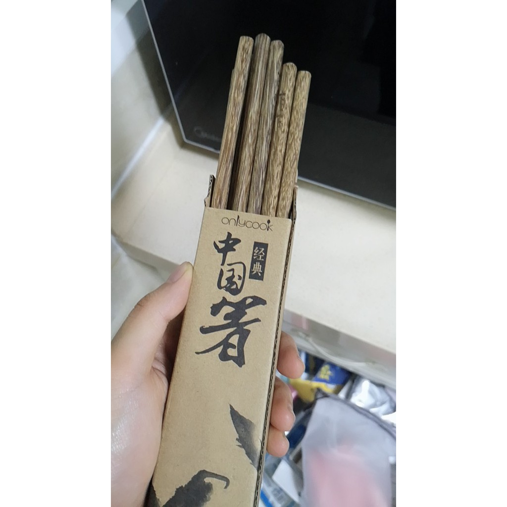 Combo 10 đôi đũa gỗ sơn cao cấp Onlycook