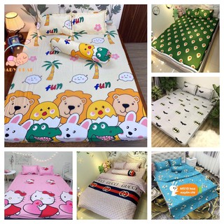 Bộ ga gối Coton Poly Hàn 1m8,2m,đa dạng mẫu(LV đỏ)
