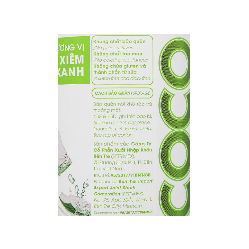 [1 Lít] Nước dừa xiêm xanh Cocoxim [VN] BETRIMEX Coconut Water Original (halal) (bph-hk)