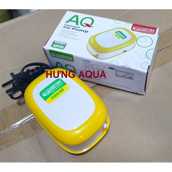 Máy sục oxy bể cá, máy sủi oxy tiết kiệm điện 1 vòi AQ930, 2 vòi AQ950 chọn combo kèm dây và quả sủi