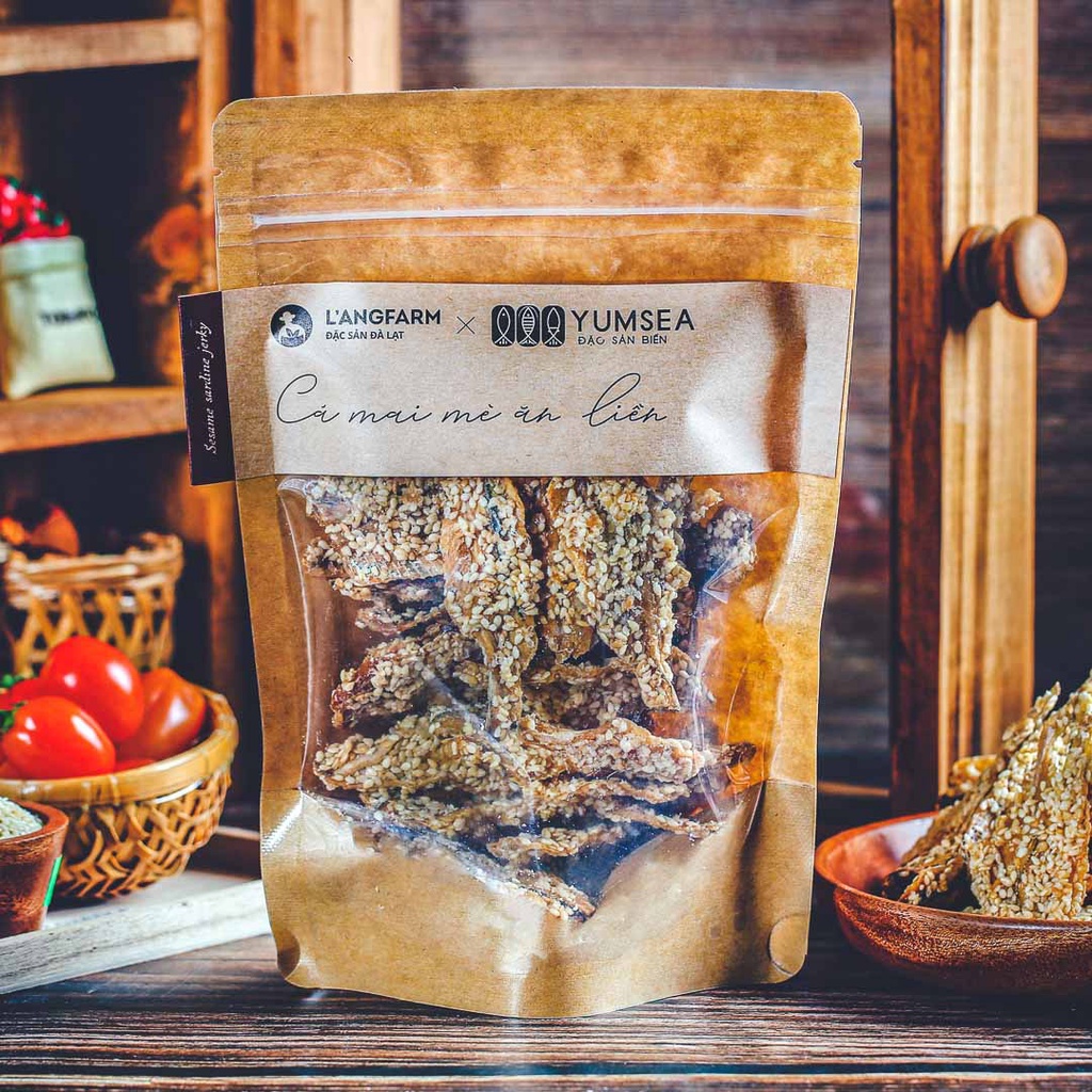 Cá mai mè ăn liền Yumsea, 140g, bịch, mẫu kraft 1 mặt trong