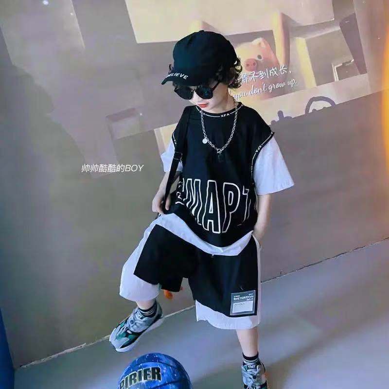 Set Đồ Thể Thao Hai Món Bằng Cotton Nguyên Chất Dáng Rộng Thời Trang Hàn Quốc Cho Bé Trai