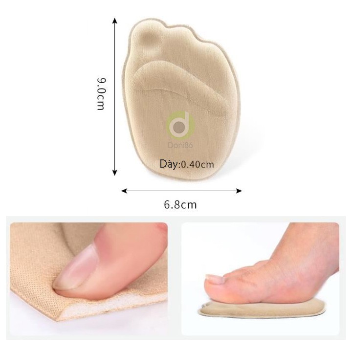 Lót mũi giày 4D dùng mang giày cao gót, giày búp bê cực êm chân _heel liners_ PK14