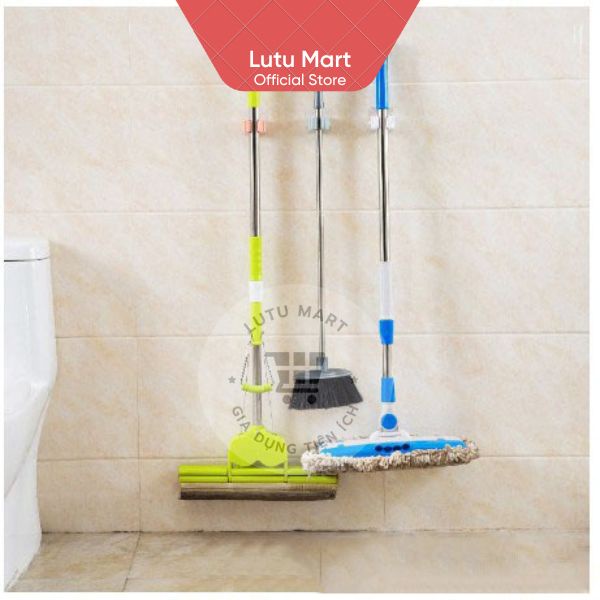 Móc Treo Cây Lau Nhà, Móc Dán Tường Giữ Cây Lau Nhà, Treo Chổi Chịu Lực Tốt Không Thấm Nước, Siêu Dính - Lutu Mart